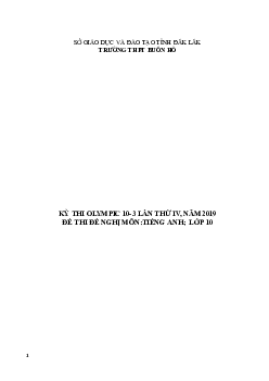 Đề thi Olympic 10 tháng 3 lần thứ 3 môn Tiếng Anh năm 2019 môn Tiếng Anh 10 THPT Buôn  Hồ