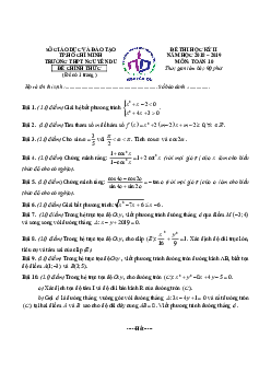 Đề thi học kỳ 2 Toán 10 năm 2018 – 2019 trường THPT Nguyễn Du – TP HCM