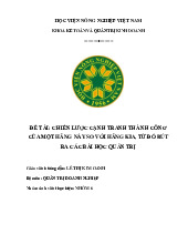 Chiến Lược Cạnh Tranh Giữa Grab và Uber Tại Việt Nam Môn Kinh tế môi trường | Trường Học Viện nông nghiệp Việt Nam