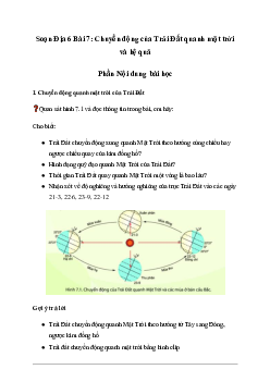 Giải Địa lí lớp 6 Bài 7: Chuyển động của Trái Đất quanh mặt trời và hệ quả - Chân Trời Sáng Tạo