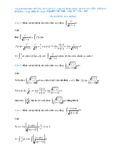 Bài tập về Tích phân suy rộng | Đại học Bách khoa Hà Nội