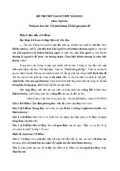 Đề thi thử vào lớp 10 môn Ngữ văn 2023 - Đề 2