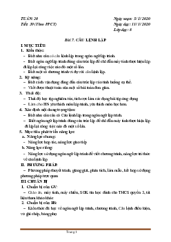 Giáo Án Học Kì 2 môn Tin Học 8 Phương Pháp Mới 5 Buổi Hoạt Động