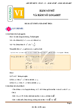 Chuyên đề hàm số mũ và hàm số lôgarit Toán 11 KNTTVCS