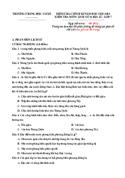 Đề thi học kì 1 môn Lịch sử - Địa lí 7 năm 2023 - 2024 sách Kết nối tri thức với cuộc sống - Đề 6