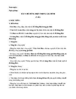 Giáo án Công nghệ 6 sách Chân trời sáng tạo Bài 9 Tiết 1,2