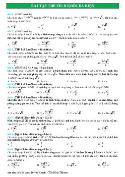 Tuyển chọn 140 bài tập thể tích khối đa diện trong các đề thi thử – Từ Văn Khanh Toán 12