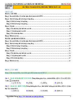 Các dạng toán hệ trục tọa độ Oxyz và phương trình mặt cầu thường gặp Toán 12