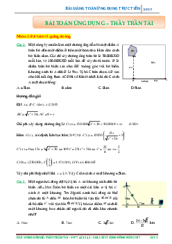TOP 131 bài toán ứng dụng thực tiễn có lời giải chi tiết – Trần Văn Tài