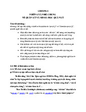 Chương 1: Những vấn đề chung về quản lý và khoa học quản lý | Trường Đại học Y Dược , Đại học Quốc gia Hà Nội