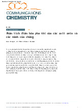Phân tích điện hóa pha khí của các axit amin và các mảnh của chúng - Bài báo tiếng Việt Hoá học truyền thông