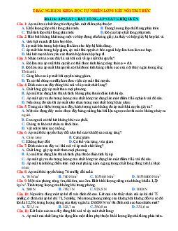 Trắc nghiệm KHTN 8 Kết nối tri thức bài 16 Áp suất chất lỏng áp suất khí quyển (có đáp án)