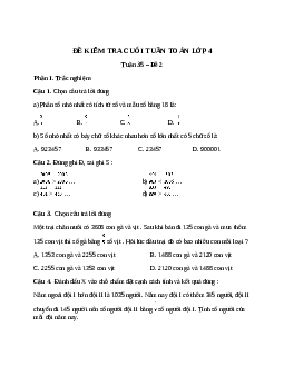 Bài tập cuối tuần Toán lớp 4 Kết nối tri thức - Tuần 35 (Cơ bản)