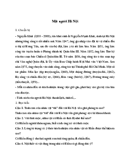 Soạn bài Một người Hà Nội | Văn 11 Cánh diều