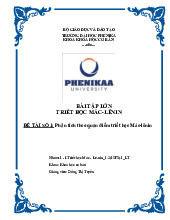 Phân tích theo quan điểm triết học Mác-lênin | Bài tập lớn học phần Triết học Mác - Lênin | Trường Đại học Phenikaa