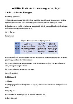 Hóa Học lớp 11 Bài 6: Một số hợp chất của Nitrogen với Oxygen sách Kết Nối Tri Thức