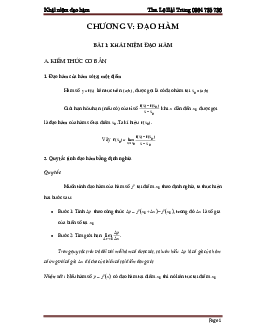 Chuyên đề đạo hàm – Lê Hải Trung