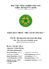 Chủ đề : Kỹ năng trình bày trước đám đông môn Kỹ năng giao tiếp  | Học viện Nông nghiệp Việt Nam