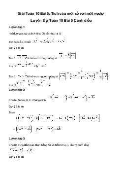 Giải Toán 10 Bài 5: Tích của một số với một vectơ | Cánh diều