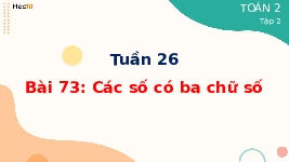 Giáo án điện tử Toán 2 Chương 4 Cánh diều: Các số có ba chữ số