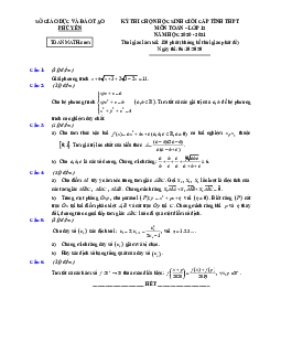 Đề thi học sinh giỏi Toán 12 cấp tỉnh năm 2020 – 2021 sở GD&ĐT Phú Yên
