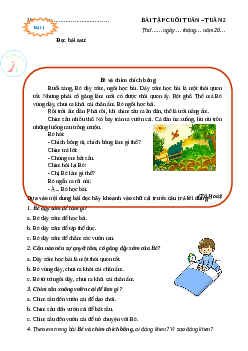 Phiếu Bài tập cuối tuần tiếng Việt lớp 2 học kì 1 | Cánh diều Tuần 2 cơ bản