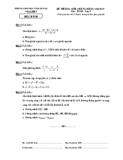 Đề thi học sinh giỏi Toán 8 năm 2016 – 2017 phòng GD&ĐT Giao Thủy – Nam Định