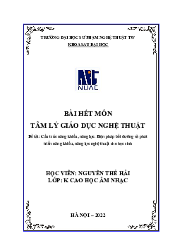 Báo cáo hết môn Tâm lý giáo dục nghệ thuật