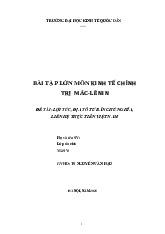 Tiểu luận môn Kinh tế chính trị Mac Lênin  - trường đại học kinh tế Quốc dân