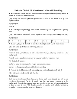 Giải Tiếng anh 11 Workbook Unit 4 4G Speaking | Friends Global