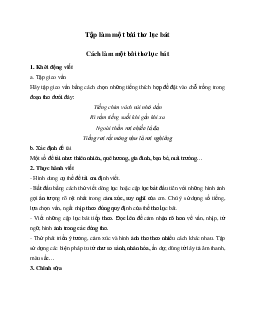 Soạn văn 6:  Tập làm một bài thơ lục bát | Ngữ văn 6 | Kết nối tri thức