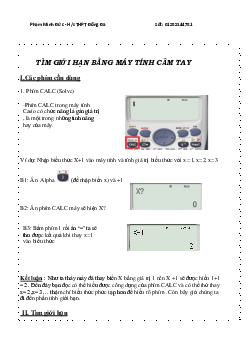 Tìm giới hạn bằng máy tính cầm tay – Phạm Minh Đức