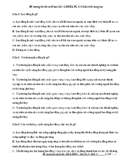 Đề cương ôn tập học kì 1 môn Giáo dục Kinh tế và Pháp luật 11 sách Chân trời sáng tạo