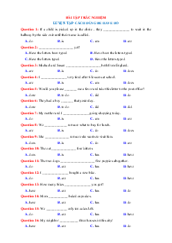 TOP 50 câu trắc nghiệm luyện tập Tiếng anh 12 về cách dùng Be Have Do (có đáp án)