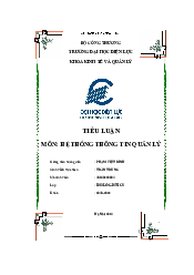 Tiểu luận môn hệ thống thông tin quản lý | Trường đại học Điện Lực