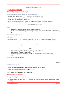 Tóm tắt lý thuyết và bài tập trắc nghiệm chuyên đề tập hợp các số nguyên