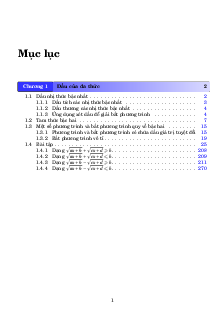 Dấu của nhị thức bậc nhất, tam thức bậc hai và ứng dụng – Trần Văn Toàn