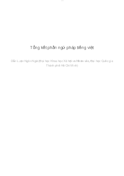 Tổng kết phần ngữ pháp tiếng việt | Dẫn luận ngôn ngữ | Đại học Khoa học Xã hội và Nhân văn, Đại học Quốc gia Thành phố HCM