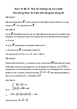 Giải Toán 10 Bài 4: Tích vô hướng của hai vectơ | Chân trời sáng tạo