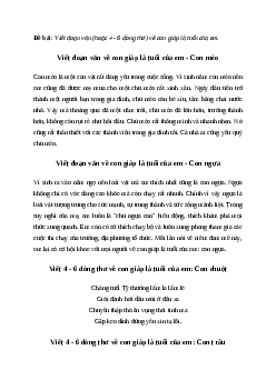 Viết đoạn văn về con giáp là tuổi của em (4 mẫu) | Văn mẫu Tiếng việt 10| Cánh diều