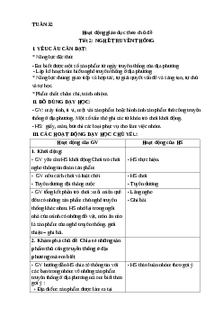 Giáo án Hoạt động trải nghiệm lớp 4 Tuần 32 | Kết nối tri thức