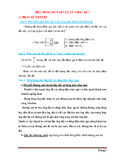 Đề cương ôn tập vật lý 9 học kỳ I (có lời giải)