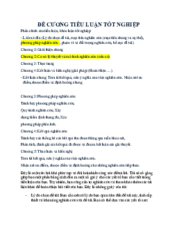 Hướng dẫn đề cương tiểu luận tốt nghiệp