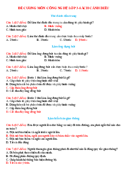 Đề cương ôn tập học kì 2 môn Công nghệ lớp 3 - Đề 1 năm 2024 | Cánh diều