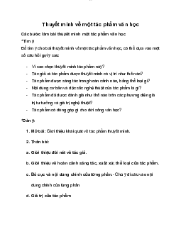 Thuyết minh về một tác phẩm văn học