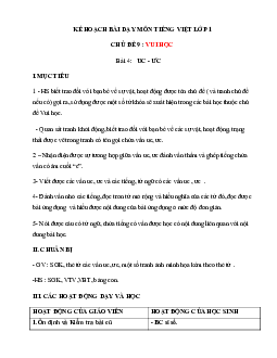 Chủ đề 9:Vui học| Bài 4 | Giáo án Tiếng Việt 1 bộ sách Chân trời sáng tạo
