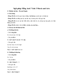 Ngữ pháp Tiếng Anh 7 Unit 3 Music and Arts