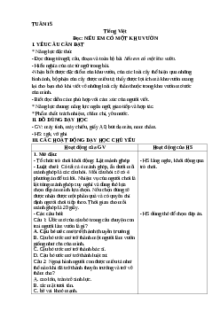 Giáo án Tiếng Việt lớp 4 Tuần 15 | Kết nối tri thức