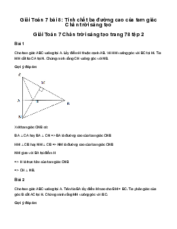 Giải Toán 7 Bài 8: Tính chất ba đường cao của tam giác | Chân trời sáng tạo
