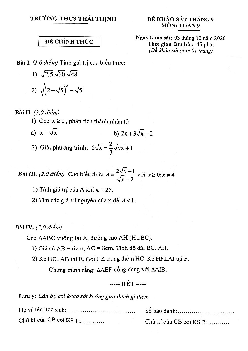 Đề khảo sát tháng 9/2020 môn Toán 9 trường THCS Thái Thịnh – Hà Nội